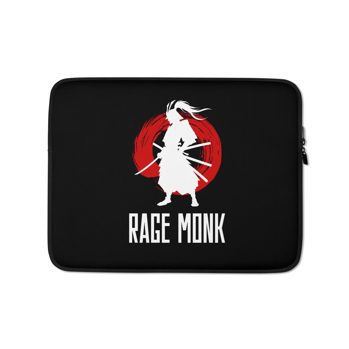 Laptop sleeve with Rage Monk print – Zen chaos spiritual meme tech case by HouseOfDronx

