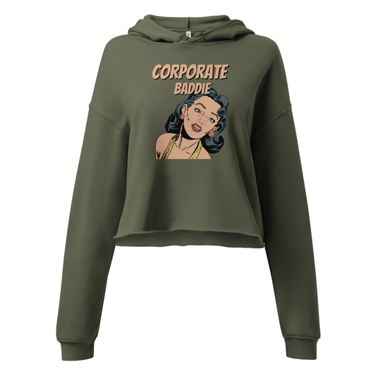 Cropped hoodie with Corporate Baddie print – girlboss pullover by HouseOfDronx

